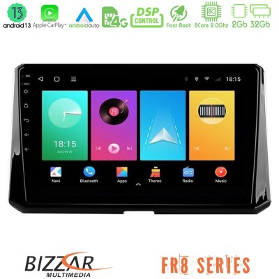 Bizzar FR8 Series Toyota Corolla 2019-2022 8core Android13 2+32GB Navigation Multimedia Tablet 10