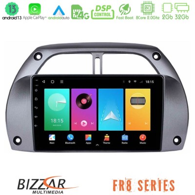Bizzar FR8 Series Toyota RAV4 2001 - 2006 8core Android13 2+32GB Navigation Multimedia Tablet 9