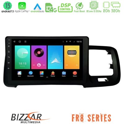 Bizzar FR8 Series Volvo S60 2010-2018 8core Android13 2+32GB Navigation Multimedia Tablet 9