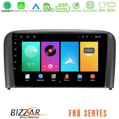 Bizzar FR8 Series Volvo S80 1998-2006 8core Android13 2+32GB Navigation Multimedia Tablet 9
