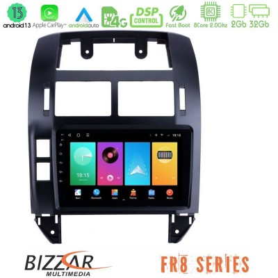 Bizzar FR8 Series VW Polo 2002-2009 8core Android13 2+32GB Navigation Multimedia 9