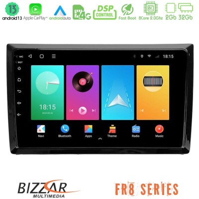 Bizzar FR8 Series VW Beetle 8core Android13 2+32GB Navigation Multimedia Tablet 9