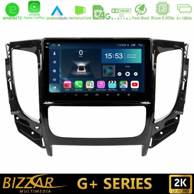 Bizzar G+ Series Mitsubishi L200 2016-> & Fiat Fullback (Auto A/C) 8core Android12 6+128GB Navigation Multimedia Tablet 9