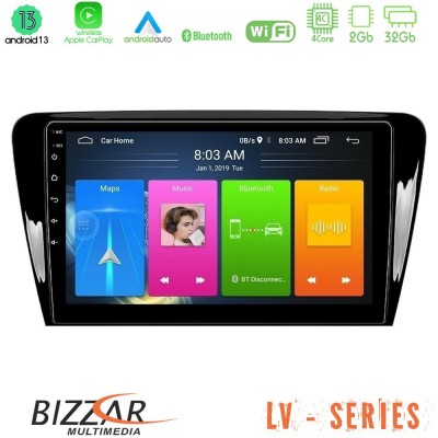Bizzar LV Series Skoda Octavia 7 4Core Android 13 2+32GB Navigation Multimedia Tablet 10