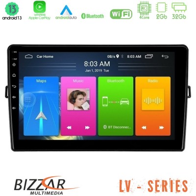 Bizzar LV Series Toyota Auris 4Core Android 13 2+32GB Navigation Multimedia Tablet 10