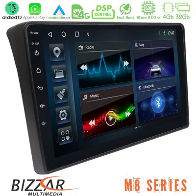 Bizzar M8 Series Fiat Ducato/Citroen Jumper/Peugeot Boxer 8core Android13 4+32GB Navigation Multimedia Tablet 9