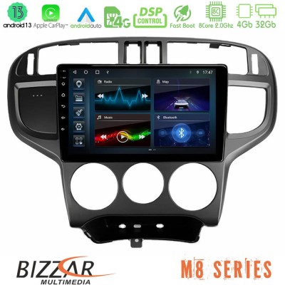 Bizzar M8 Series Hyundai Matrix 2001-2010 8Core Android13 4+32GB Navigation Multimedia Tablet 9