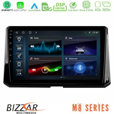 Bizzar M8 Series Toyota Corolla 2019-2022 8core Android13 4+32GB Navigation Multimedia Tablet 10