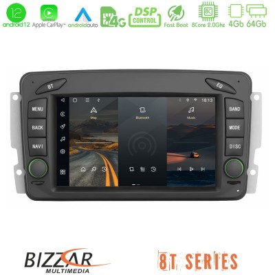 Bizzar OEM Mercedes C Class/CLK Class (W203/W209) 8core Android12 4+64GB Navigation Multimedia Deckless 7