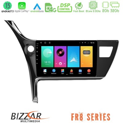 Bizzar FR8 Series Toyota Corolla 2017-2018 8core Android13 2+32GB Navigation Multimedia Tablet 10