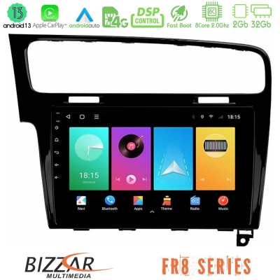Bizzar FR8 Series VW GOLF 7 8core Android13 2+32GB Navigation Multimedia Tablet 10