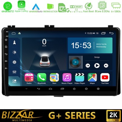 Bizzar G+ Series Toyota Corolla 2017-2019, Auris 2016-2019  8core Android12 6+128GB Navigation Multimedia Tablet 9