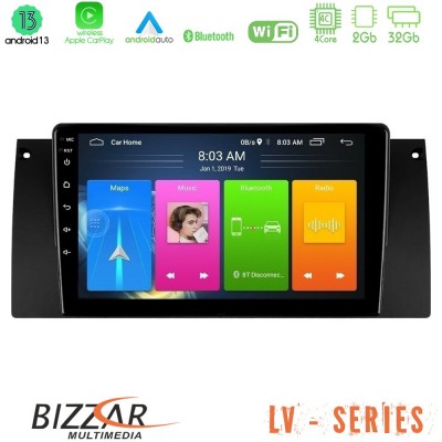 Bizzar LV Series BMW 5 Series (E39) / X5 (E53) 4Core Android 13 2+32GB Navigation Multimedia Tablet 9