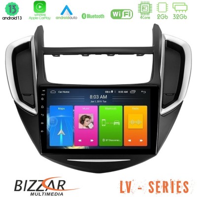 Bizzar LV Series Chevrolet Trax 2013-2020 4Core Android 13 2+32GB Navigation Multimedia Tablet 9