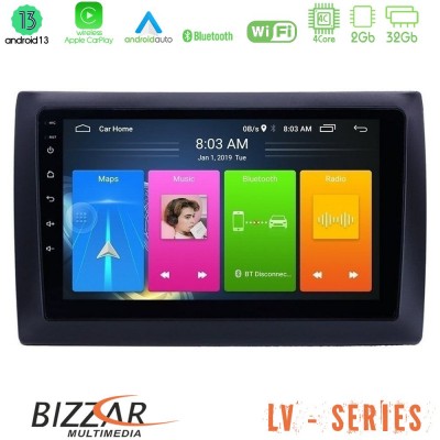 Bizzar LV Series Fiat Stilo 4Core Android 13 2+32GB Navigation Multimedia Tablet 9