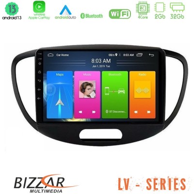 Bizzar LV Series Hyundai i10 2008-2014 4Core Android 13 2+32GB Navigation Multimedia Tablet 9