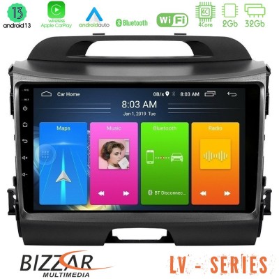 Bizzar LV Series Kia Sportage 4Core Android 13 2+32GB Navigation Multimedia Tablet 9