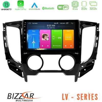 Bizzar LV Series Mitsubishi L200 2016-> & Fiat Fullback (Manual A/C) 4Core Android 13 2+32GB Navigation Multimedia Tablet 9