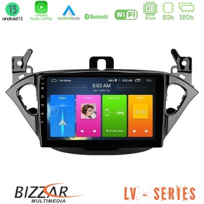 Bizzar LV Series Opel Corsa E/Adam 4Core Android 13 2+32GB Navigation Multimedia Tablet 9