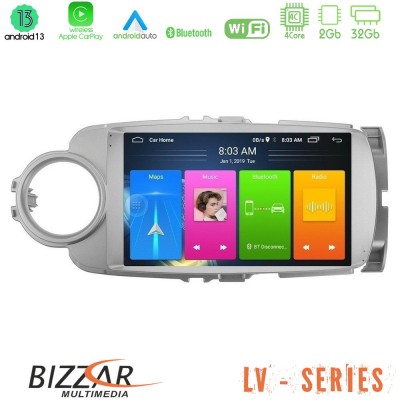 Bizzar LV Series Toyota Yaris 4Core Android 13 2+32GB Navigation Multimedia Tablet 9