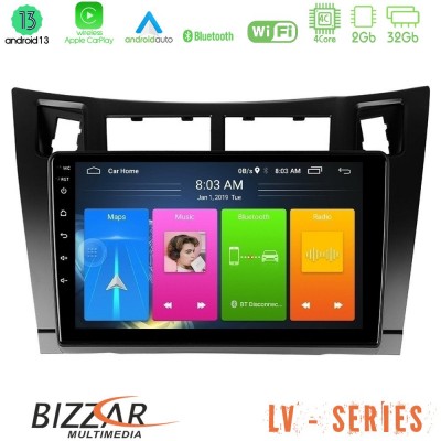 Bizzar LV Series Toyota Yaris 4Core Android 13 2+32GB Navigation Multimedia Tablet 9