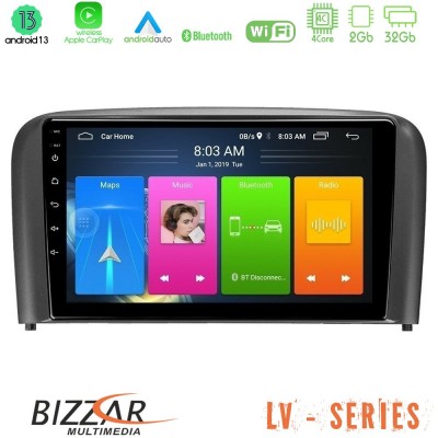 Bizzar LV Series Volvo S80 1998-2006 4Core Android 13 2+32GB Navigation Multimedia Tablet 9
