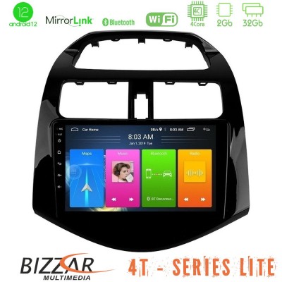 Bizzar 4T Series Chevrolet Spark 2009-2015 4Core Android12 2+32GB Navigation Multimedia Tablet 9