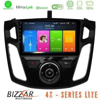 Bizzar 4T Series Ford Focus 2012-2018 4Core Android12 2+32GB Navigation Multimedia Tablet 9