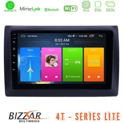 Bizzar 4T Series Fiat Stilo 4Core Android12 2+32GB Navigation Multimedia Tablet 9