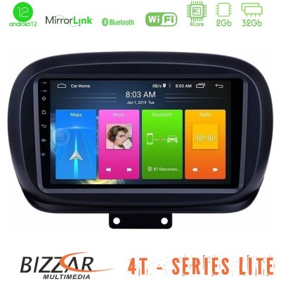 Bizzar 4T Series Fiat 500X 4Core Android12 2+32GB Navigation Multimedia Tablet 9