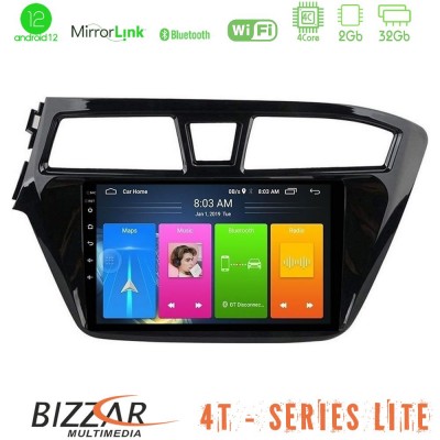 Bizzar 4T Series Hyundai i20 2014-2018 4Core Android12 2+32GB Navigation Multimedia Tablet 9