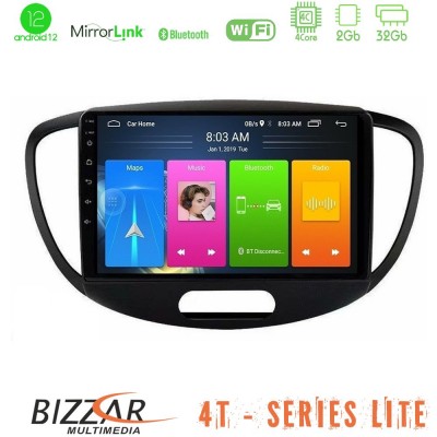 Bizzar 4T Series Hyundai i10 2008-2014 4Core Android12 2+32GB Navigation Multimedia Tablet 9