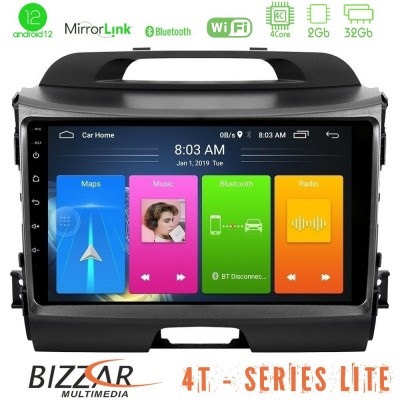 Bizzar 4T Series Kia Sportage 4Core Android12 2+32GB Navigation Multimedia Tablet 9