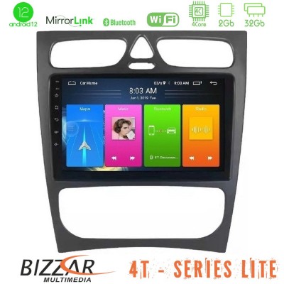Bizzar 4T Series Mercedes C Class (W203) 4Core Android12 2+32GB Navigation Multimedia Tablet 9