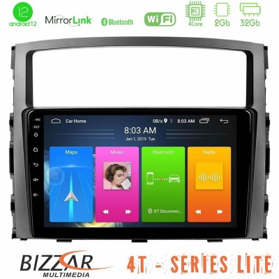 Bizzar 4T Series Mitsubishi Pajero 2008-2009 4core Android12 2+32GB Navigation Multimedia Tablet 9