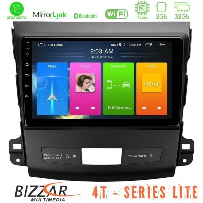 Bizzar 4T Series Mitsubishi Outlander/Citroen C-Crosser/Peugeot 4007 4Core Android12 2+32GB Navigation Multimedia Tablet 9