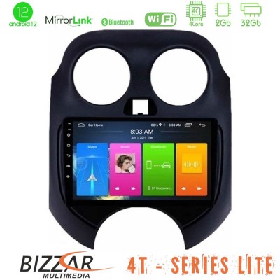 Bizzar 4T Series Nissan Micra 2011-2014 4Core Android12 2+32GB Navigation Multimedia Tablet 9