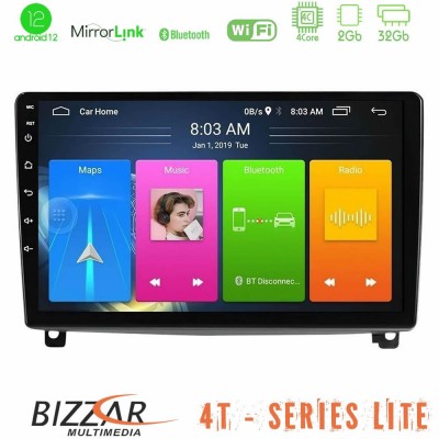 Bizzar 4T Series Peugeot 407 4core Android12 2+32GB Navigation Multimedia Tablet 9