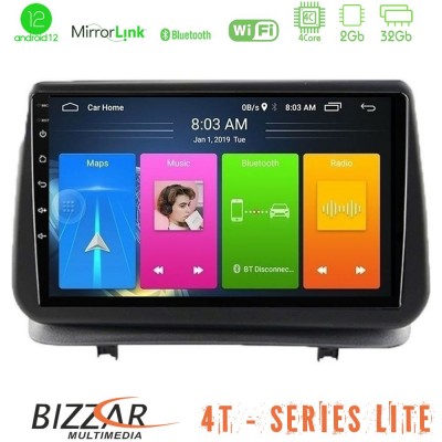 Bizzar 4T Series Renault Clio 2005-2012 4Core Android12 2+32GB Navigation Multimedia Tablet 9
