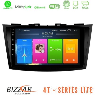 Bizzar 4T Series Suzuki Swift 2011-2016 4Core Android12 2+32GB Navigation Multimedia Tablet 9