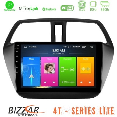 Bizzar 4T Series Suzuki SX4 S-Cross 4Core Android12 2+32GB Navigation Multimedia Tablet 9