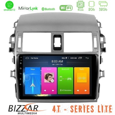 Bizzar 4T Series Toyota Corolla 2008-2010 4Core Android12 2+32GB Navigation Multimedia Tablet 9