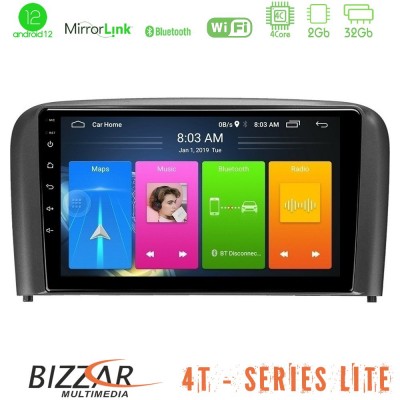 Bizzar 4T Series Volvo S80 1998-2006 4Core Android12 2+32GB Navigation Multimedia Tablet 9
