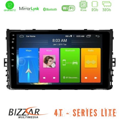 Bizzar 4T Series VW MQB 2017-> 4core Android12 2+32GB Navigation Multimedia Tablet 9