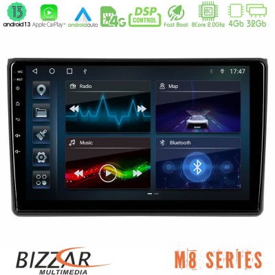 Bizzar M8 Series Audi A4 B7 8core Android13 4+32GB Navigation Multimedia Tablet 9