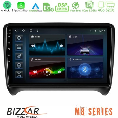 Bizzar M8 Series Audi TT B7 8core Android13 4+32GB Navigation Multimedia Tablet 9