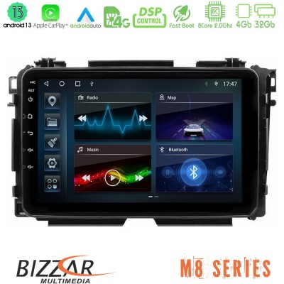 Bizzar M8 Series Honda HR-V 8core Android13 4+32GB Navigation Multimedia Tablet 9