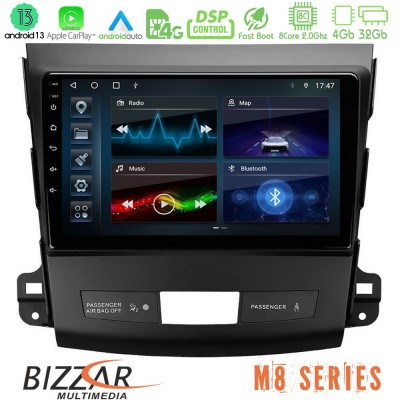 Bizzar M8 Series Mitsubishi Outlander/Citroen C-Crosser/Peugeot 4007 8core Android13 4+32GB Navigation Multimedia Tablet 9