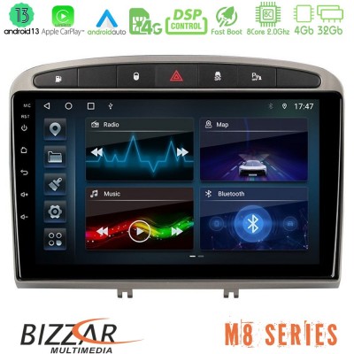 Bizzar M8 Series Peugeot 308/RCZ 8core Android13 4+32GB Navigation Multimedia Tablet 9