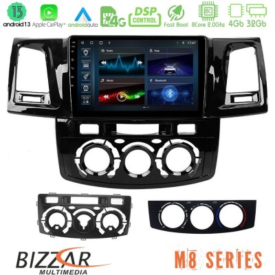 Bizzar M8 Series Toyota Hilux 2007-2011 8core Android13 4+32GB Navigation Multimedia Tablet 9